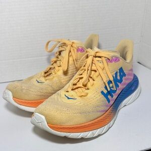 Hoka Mach 5 Yellow and Blue Athletic Shoes Size 8B